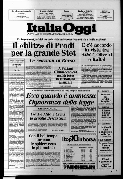 Italia oggi : quotidiano di economia finanza e politica